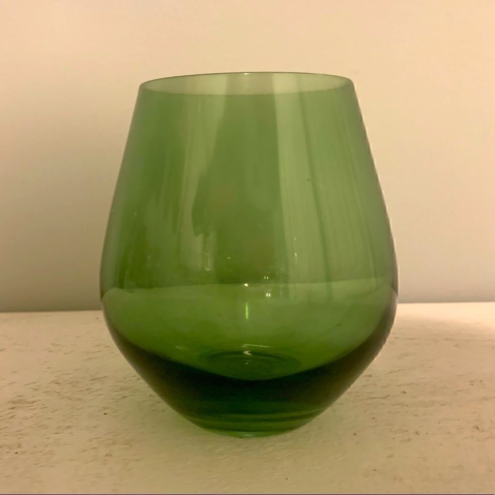 Green Lenox Stemless Wine Glass